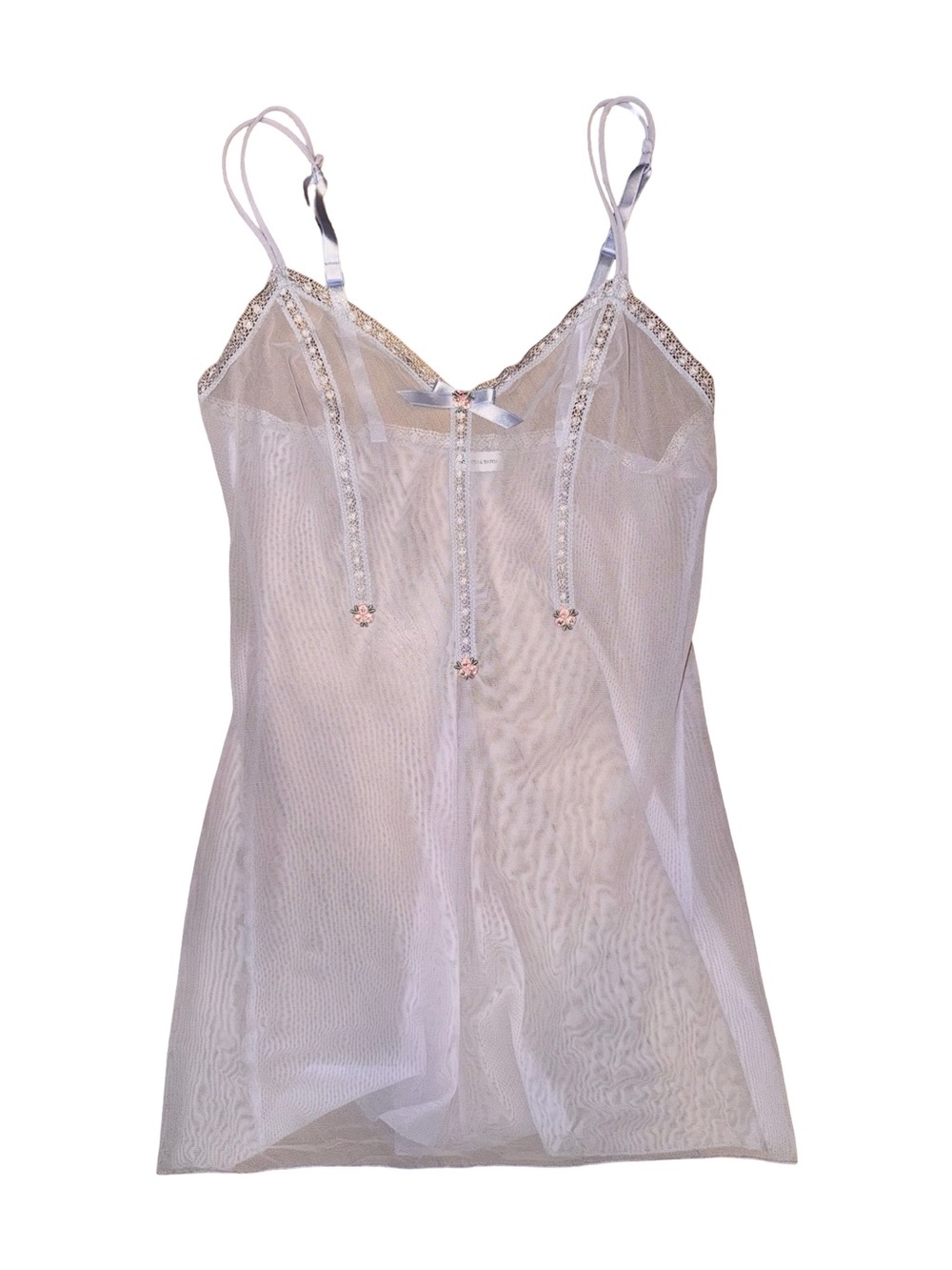 INTIMISSIMI LAVENDER LILAC NIGHT DRESS SHEER WITH FLORAL DETAIL SMALL